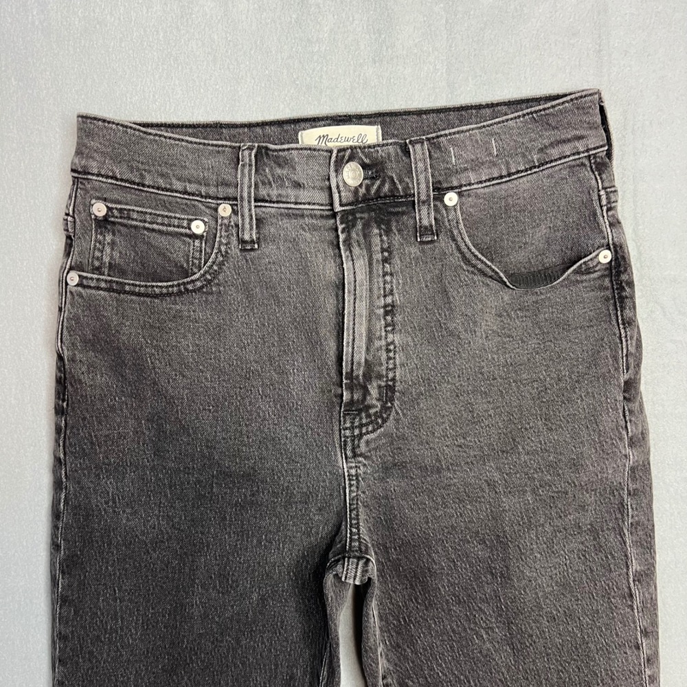 Madewell The Perfect Vintage Jean Sz 27 High Rise Straight Leg Ankle Faded Black - Picture 4 of 10